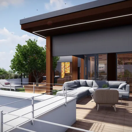 Egyedi penthouse szauna-wellnessterasz 
