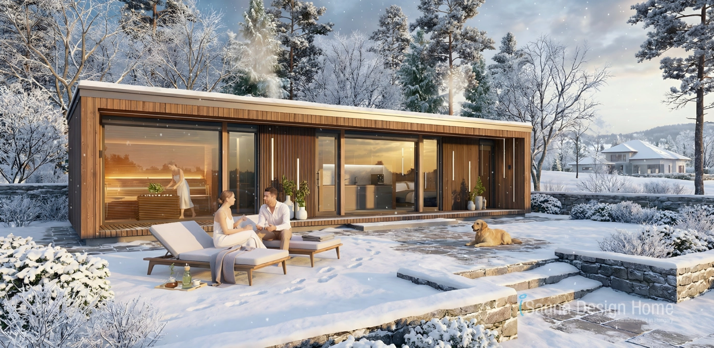 Téli wellness pihenőház