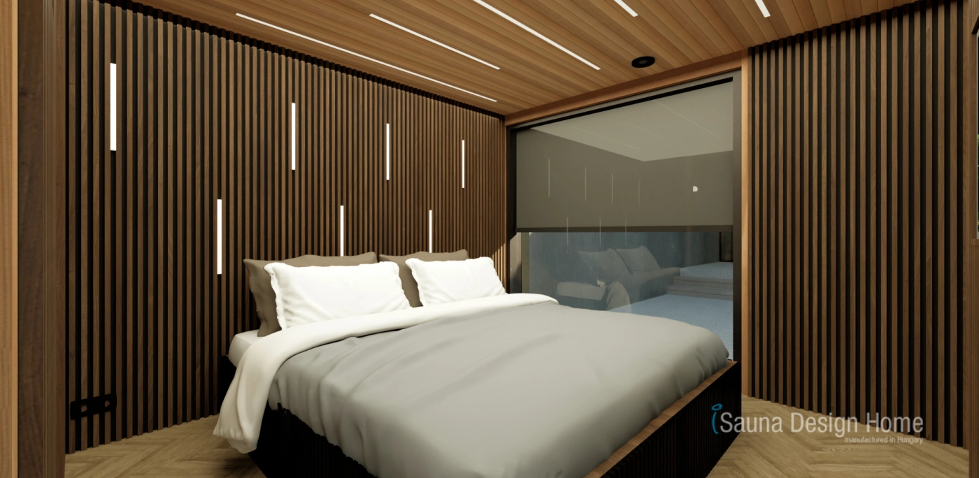 Prémium hálótér wellness pihenőházban